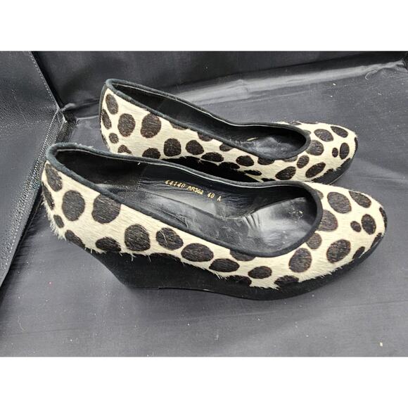 Boden CALF HAIR SPOTTED COW PRINT PLATFORM WEDGE HEELS EU 40 US 9 9.5 - Picture 1 of 5